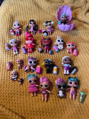 L.O.L. Surprise! Mini Doll Lot with Pink, Purple, Blue, Black, White Accents